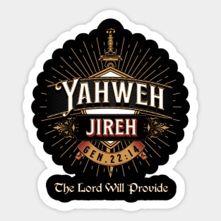 YAHWEH JIREH GOLD SWORD. THE LORD WILL PROVIDE GENESIS 22:14 Sticker